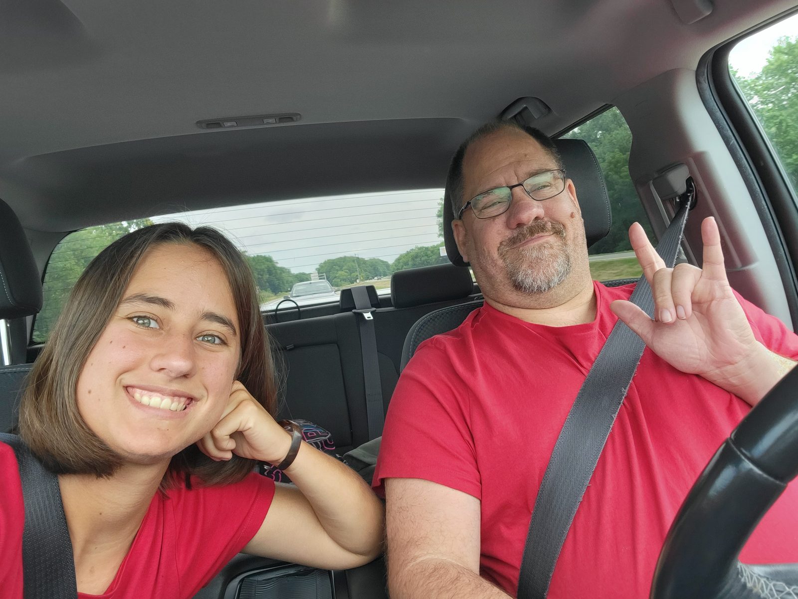 Michael and Lisa in the car