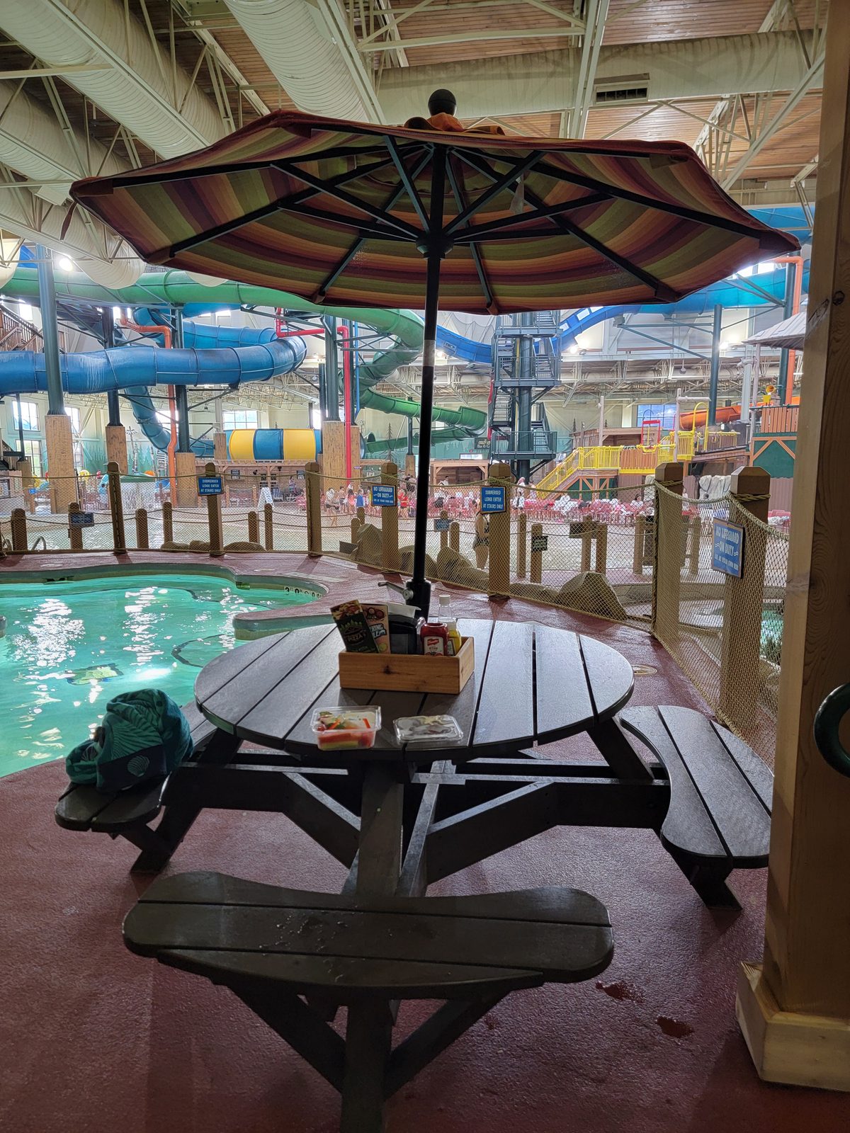 Cabana table by the water park at Great Wolf Lodge