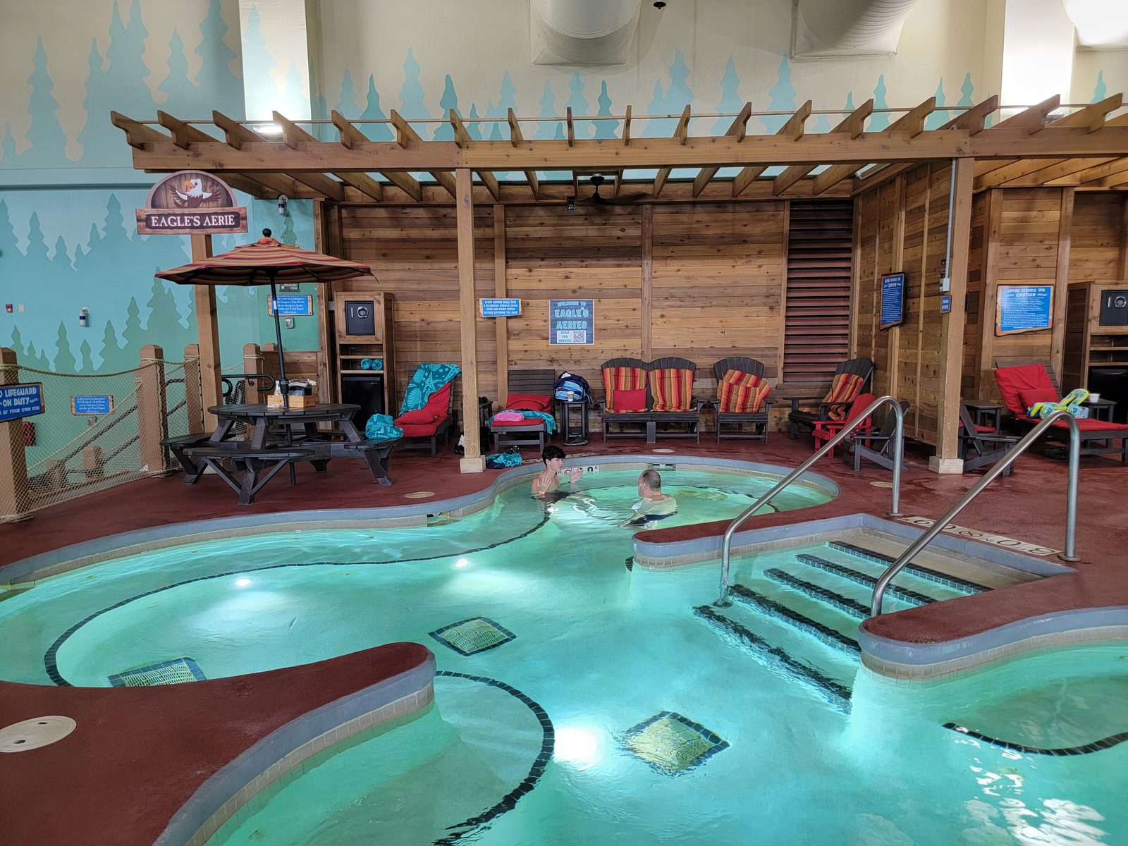 Our private hot tub cabana at Great Wolf Lodge