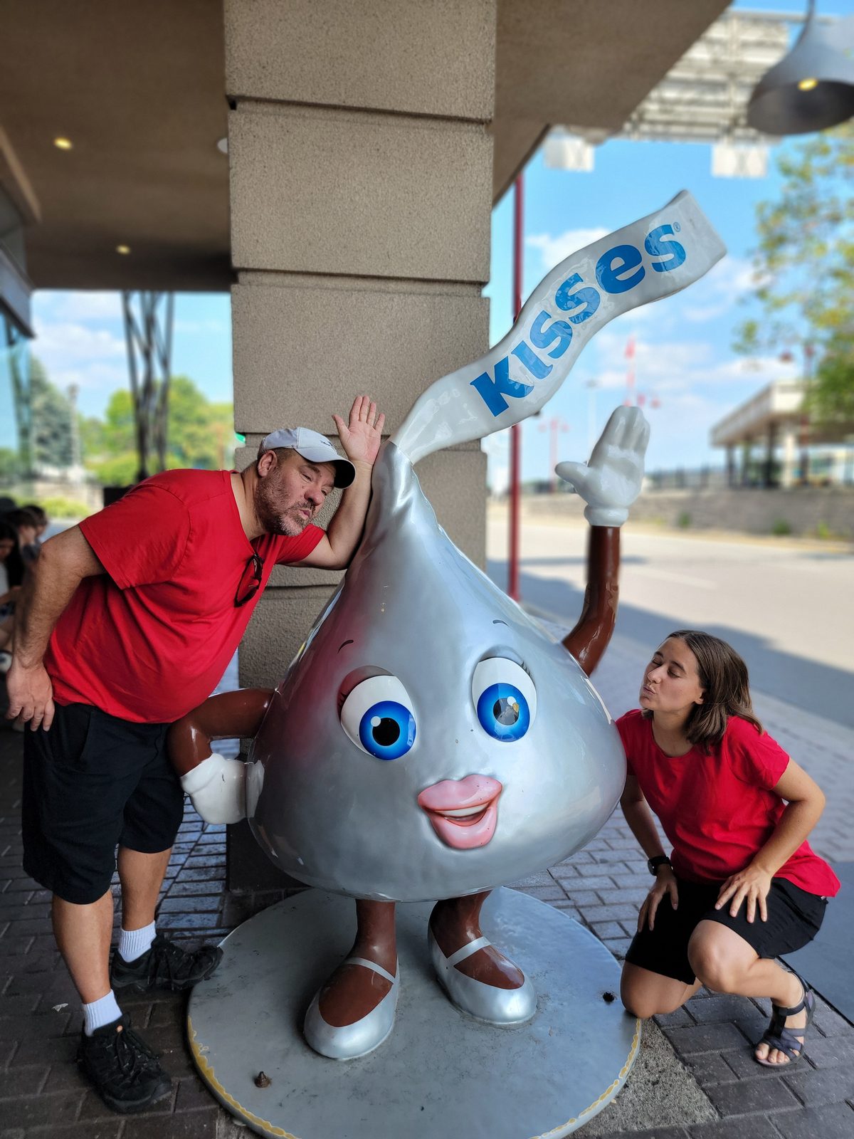 Posing with the Hershey's Kiss