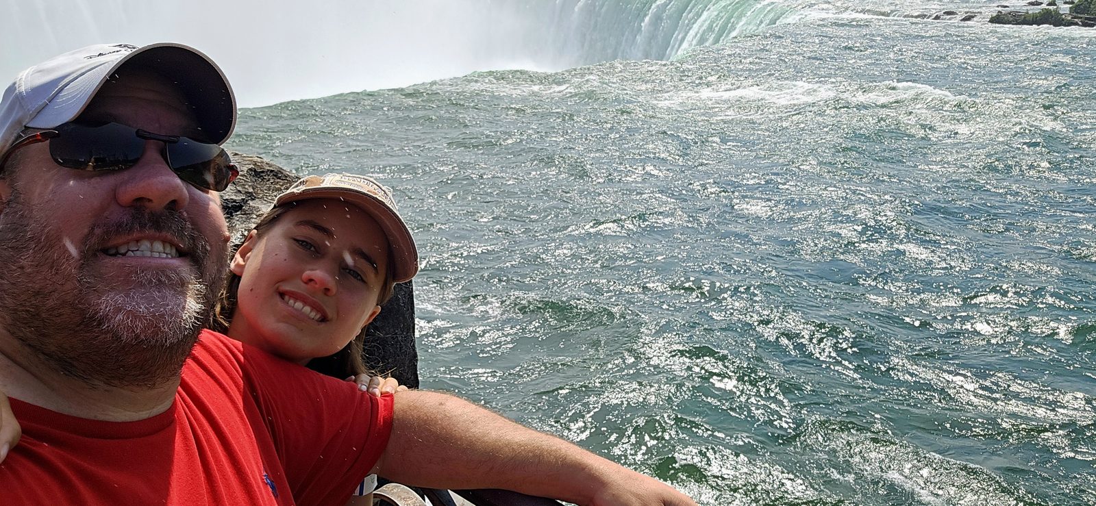 Lisa and me right at the edge of the falls