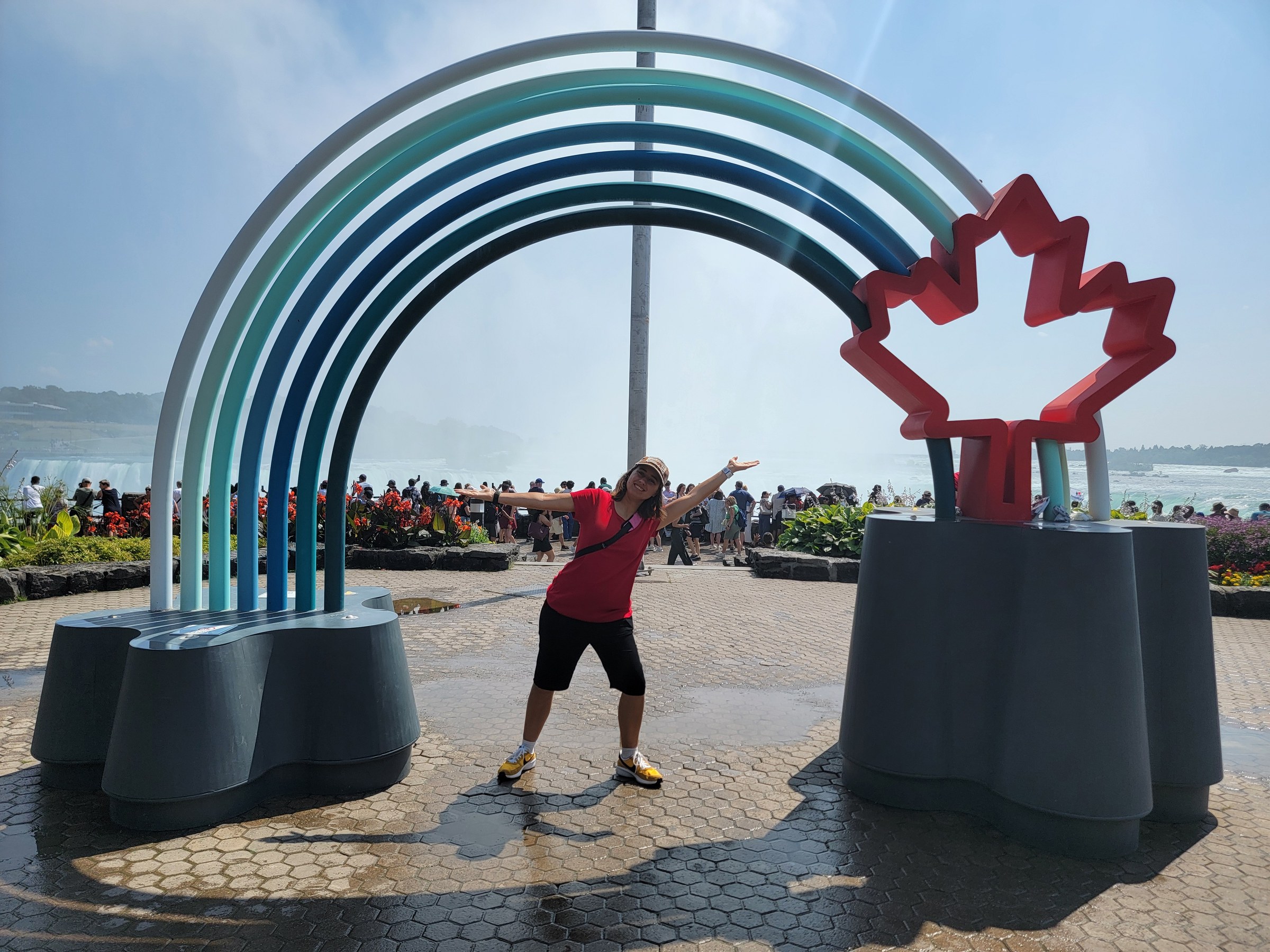 Lisa at the rainbow arch