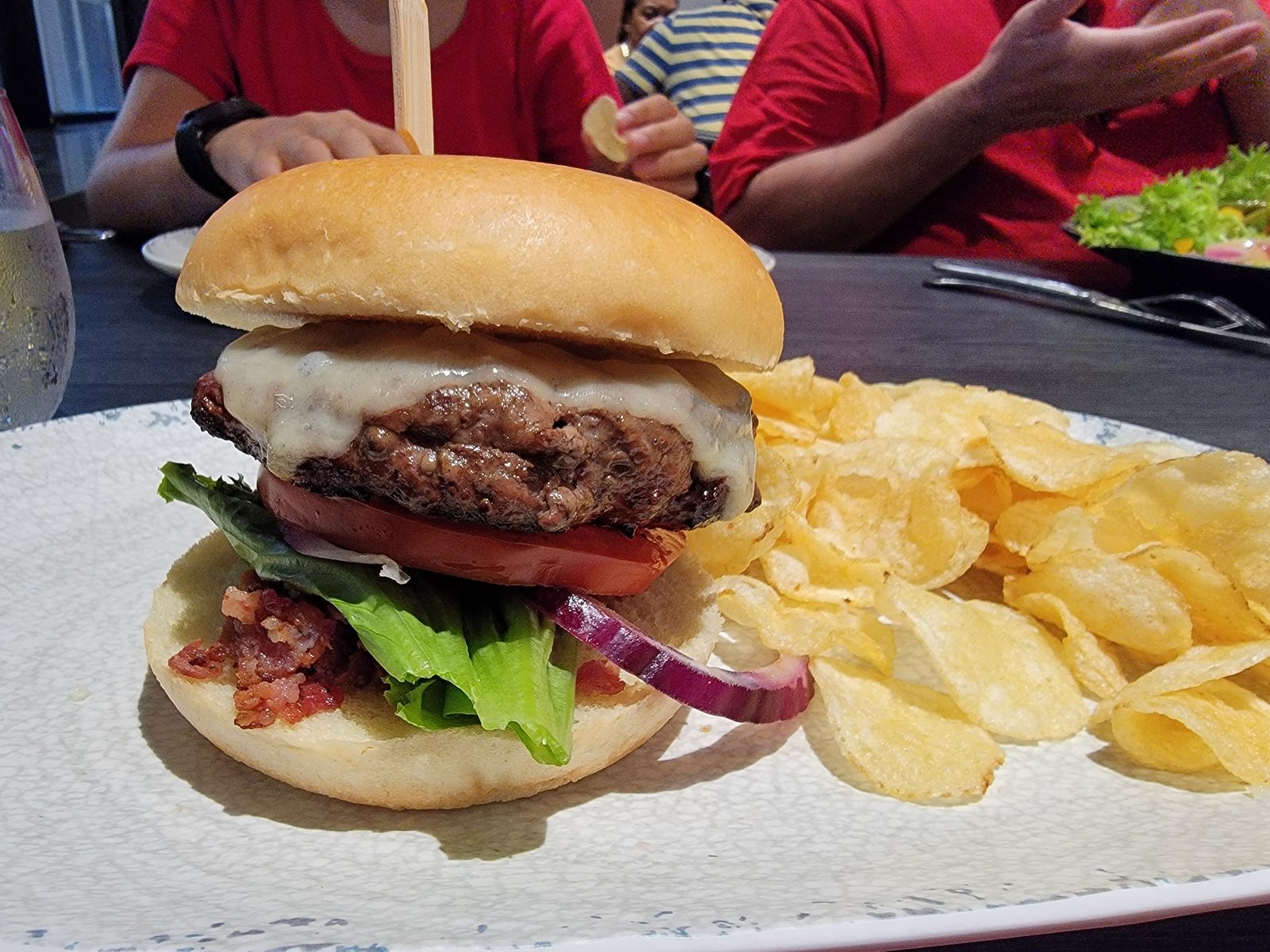 Burger and chips at Table Rock Bistro