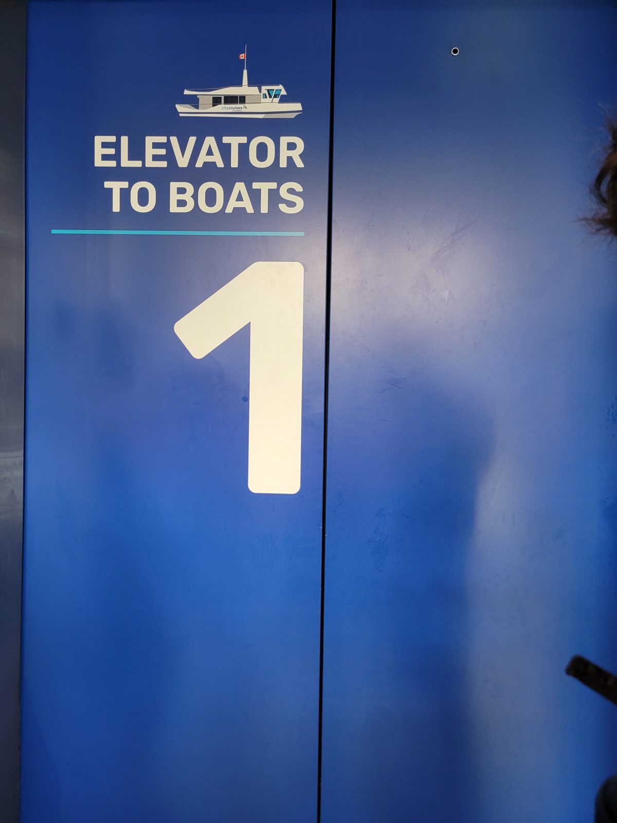 The elevator down to the boats