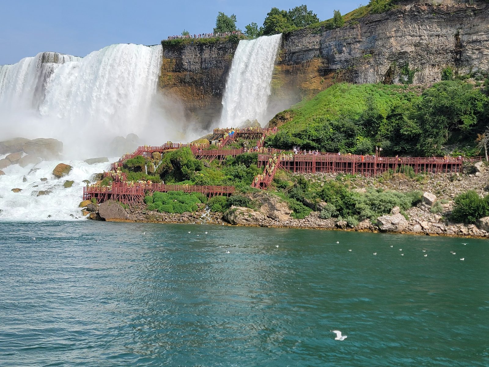 Closing in on the falls by boat