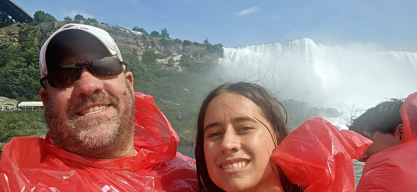 Lisa and me soaked on the Hornblower boat