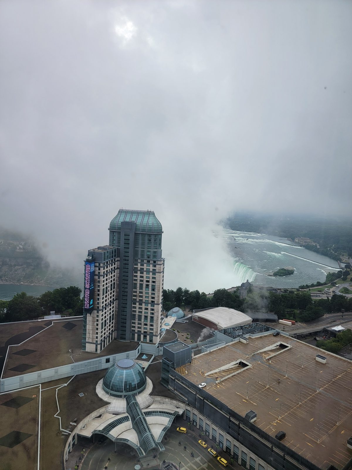 A misty morning view from our hotel window
