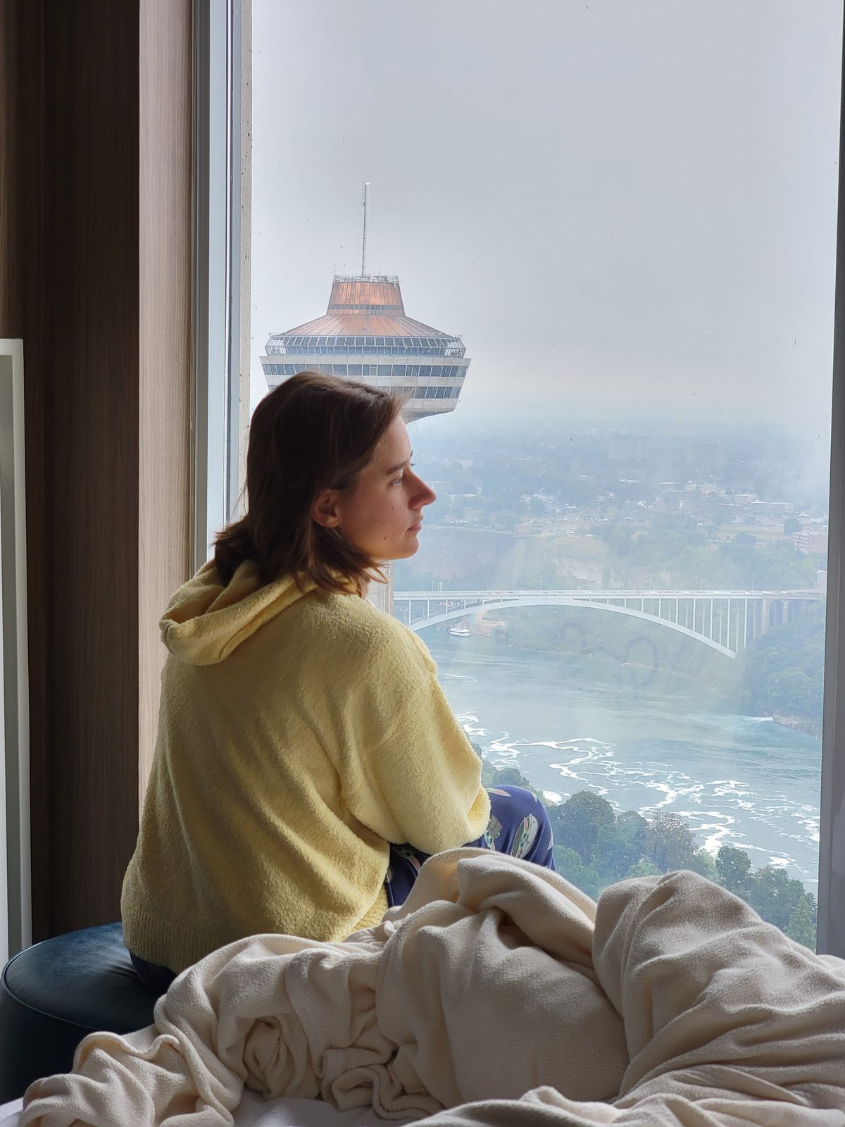 Watching the mist clear from the window