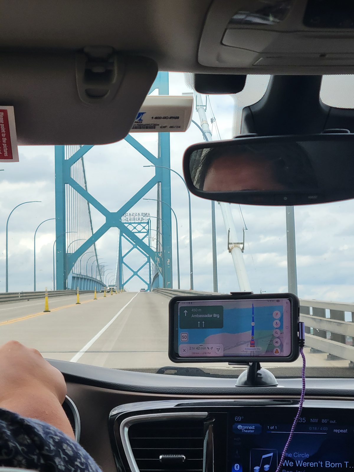 Crossing the Ambassador Bridge toward home