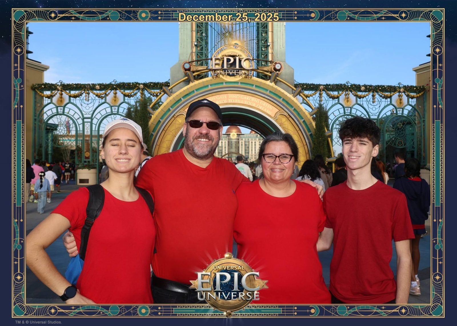 Christmas Day at the Epic Universe portal