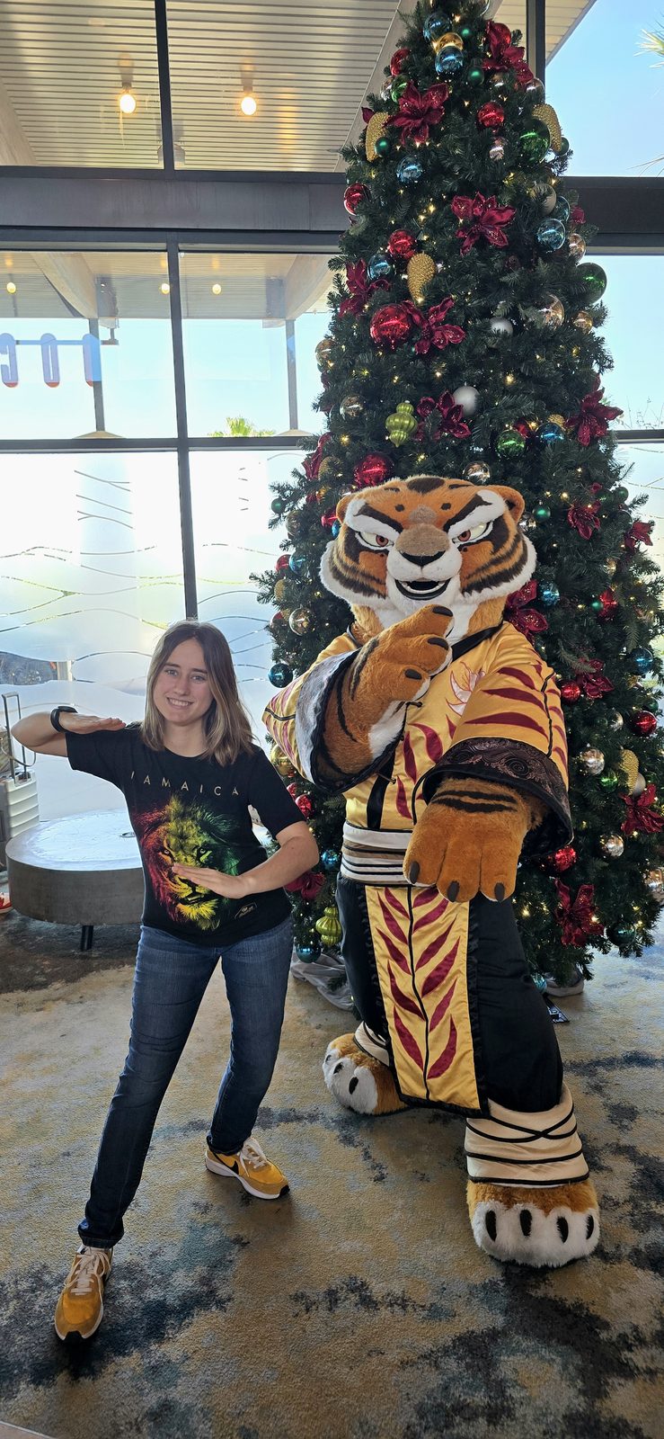 Lisa with Tigress from Kung Fu Panda at Universal's Endless Summer Resort
