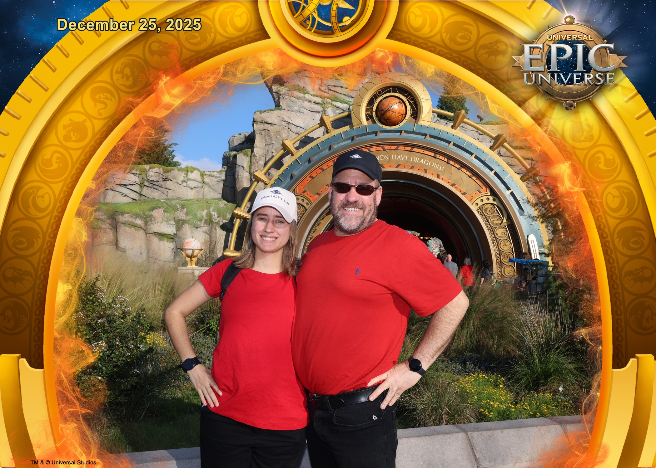 Lisa and Michael at the Epic Universe portal
