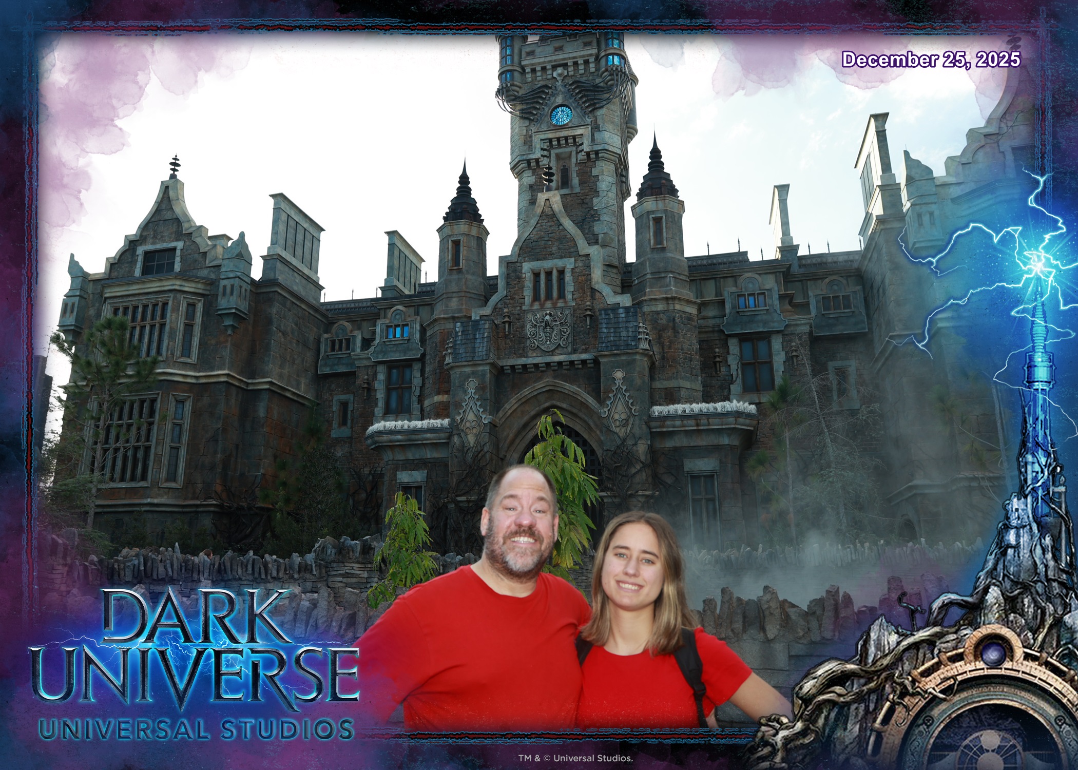 Lisa and Michael in front of Frankenstein Manor