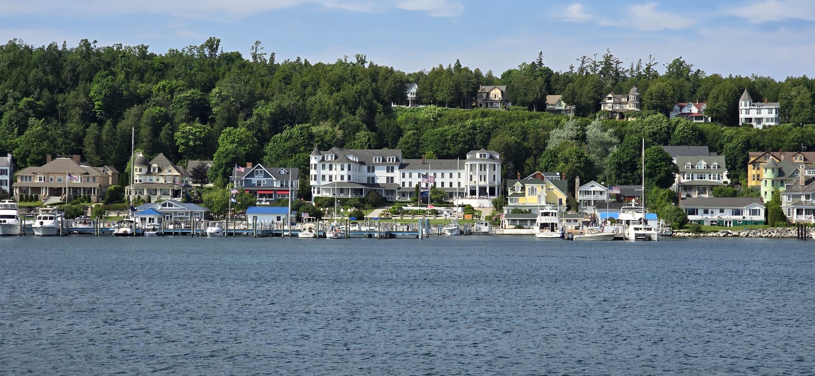 The island coming into view from the ferry