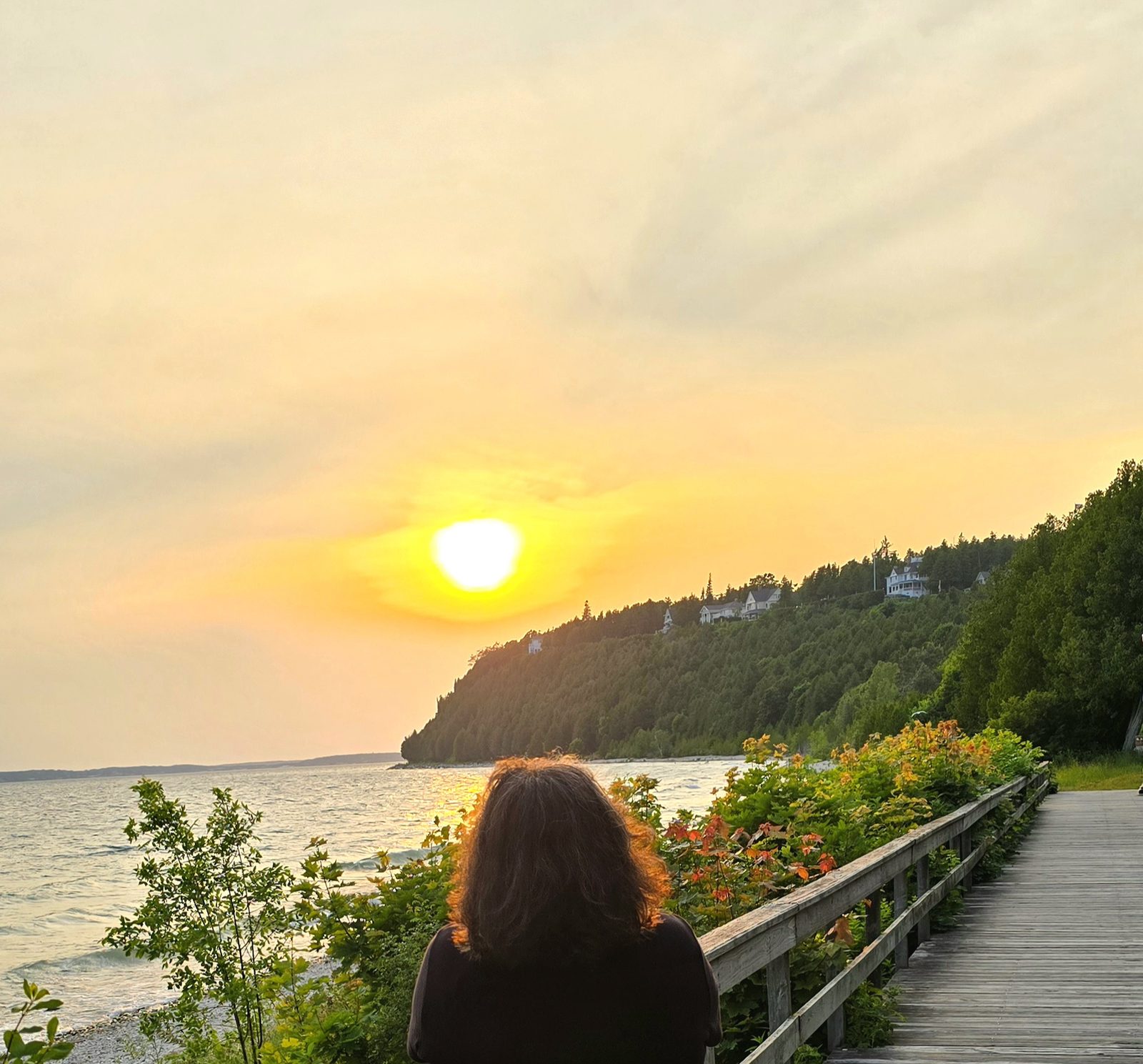 Kathy watches the sun go down