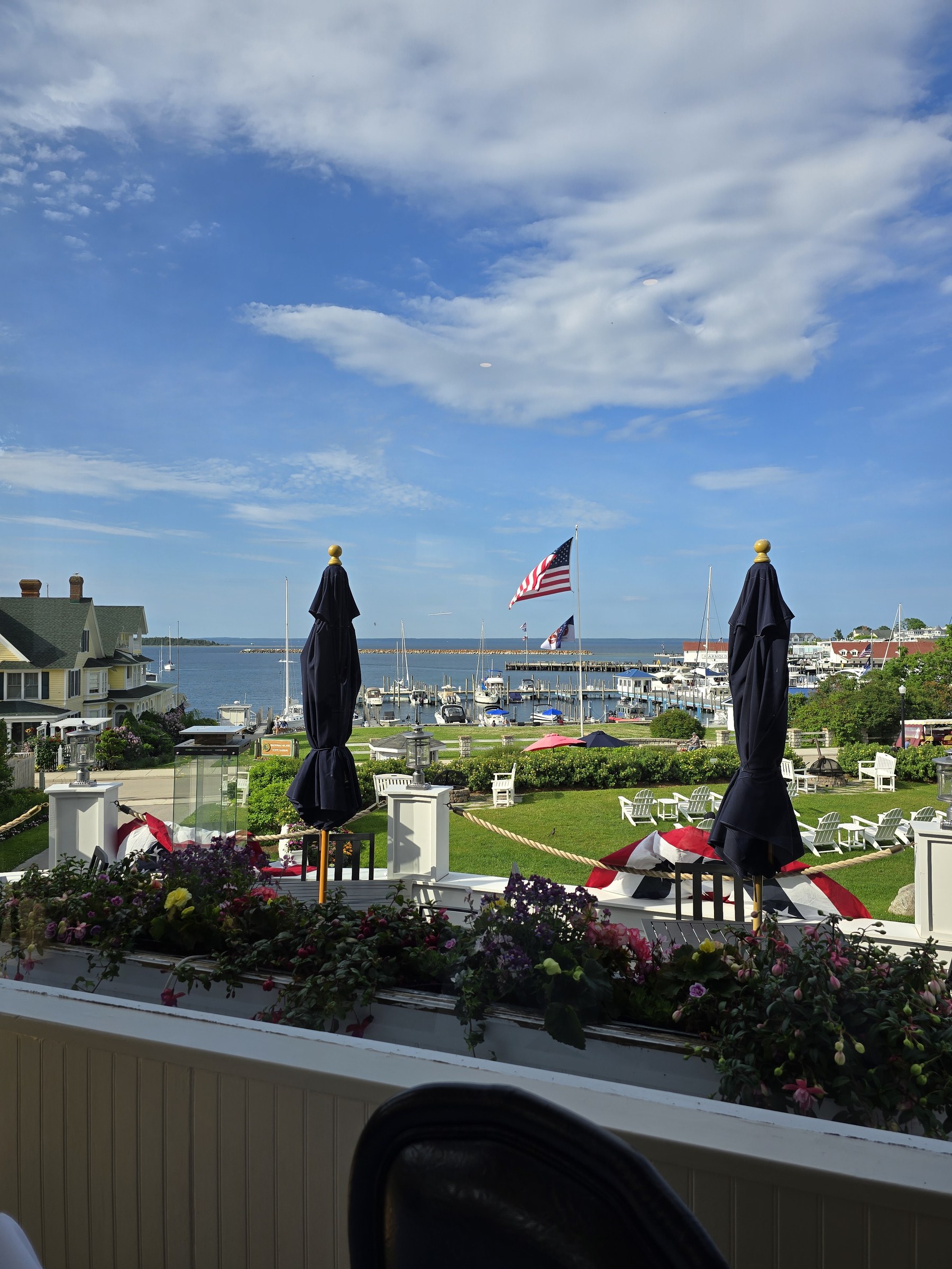 The harbor from the porch in the morning