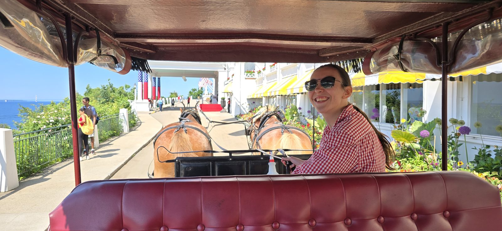 Kathy on the carriage tour