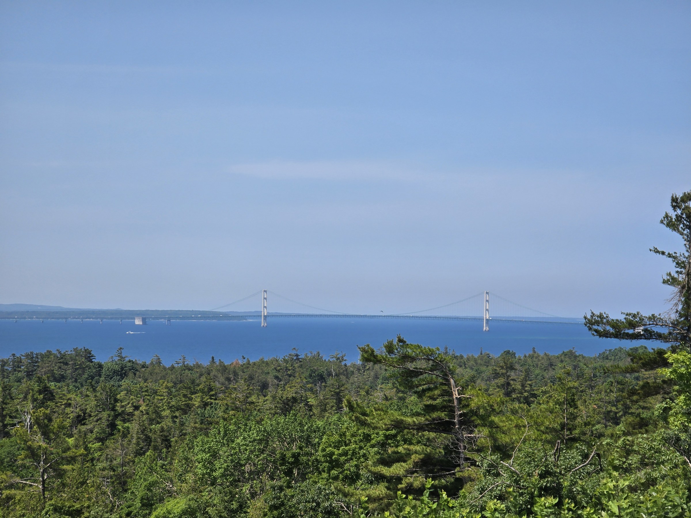 The Mackinac Bridge from the top of the island