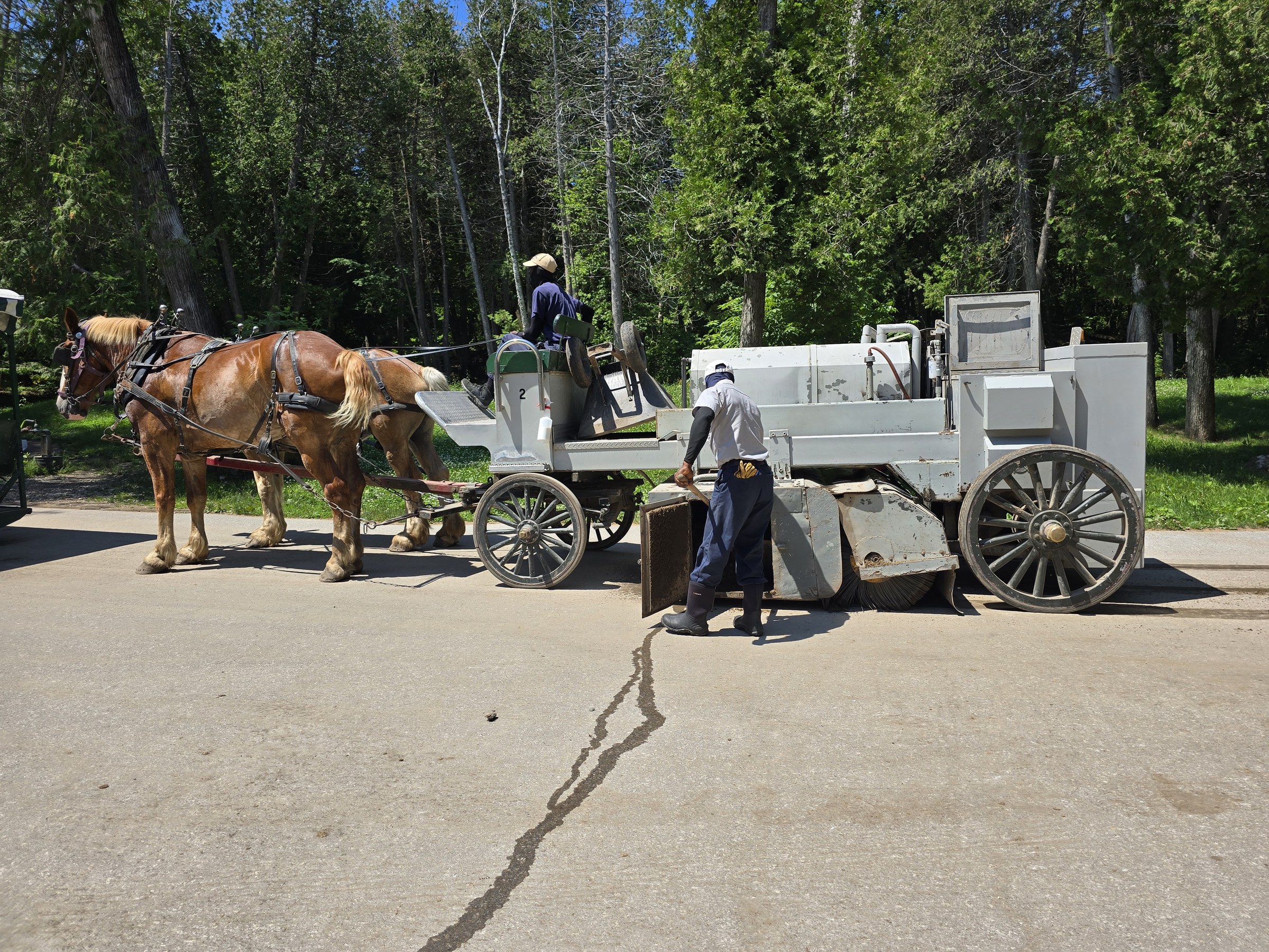 Even the freight goes by horse