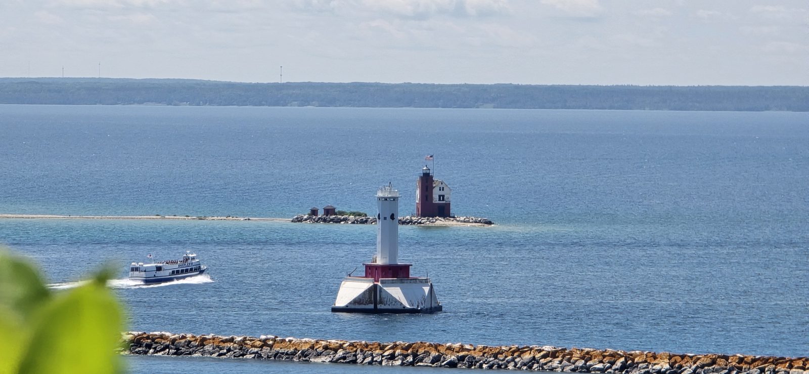 Round Island Lighthouse across the water