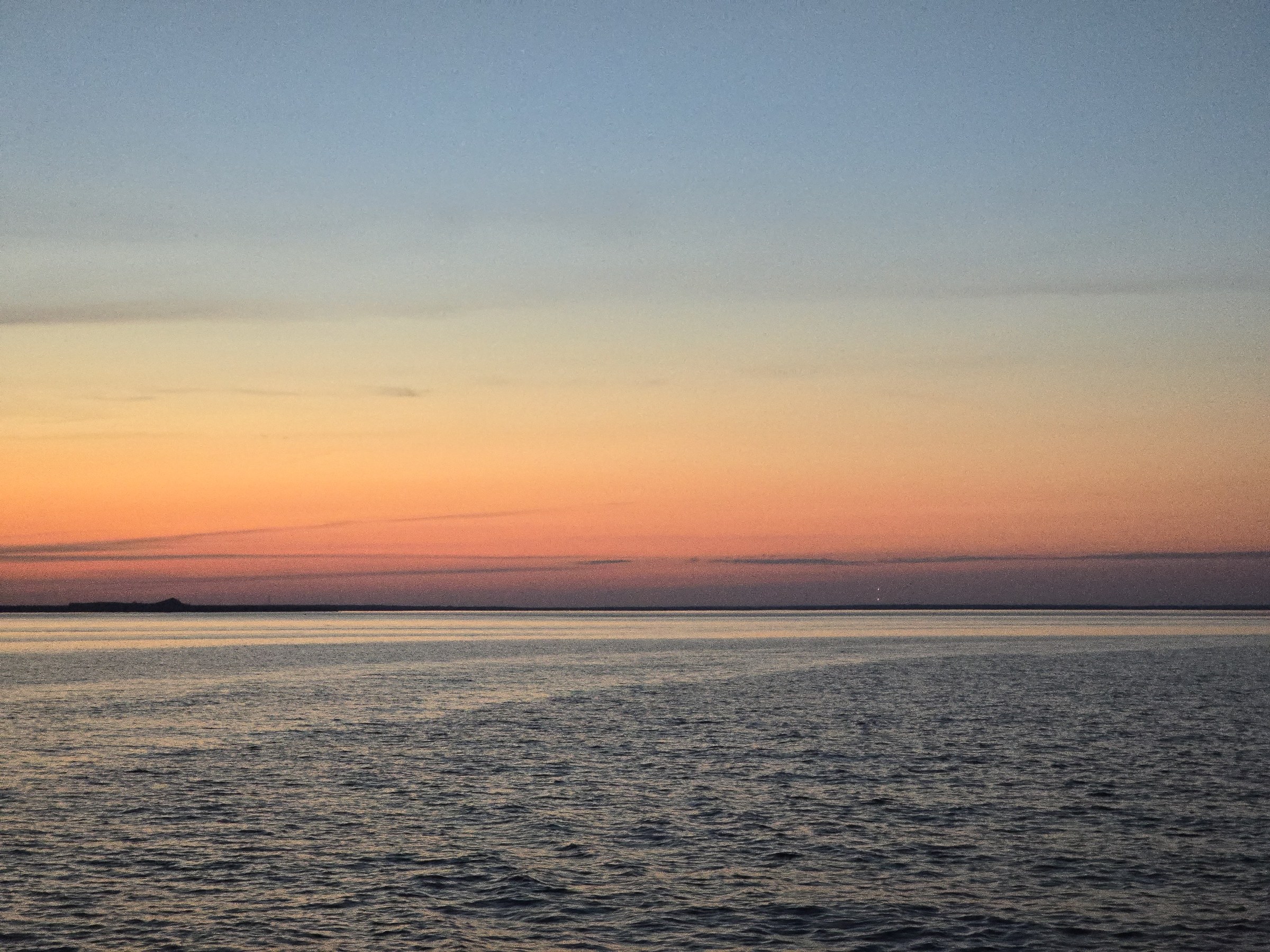 Sunset over the straits on the Fourth of July