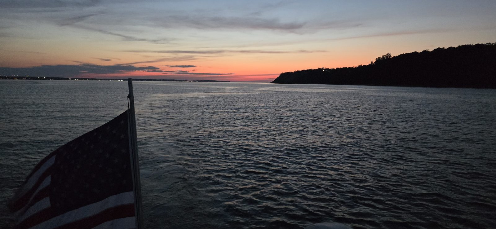 Sunset over the strait