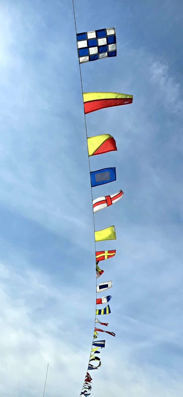 Signal flags on the morning boat ride