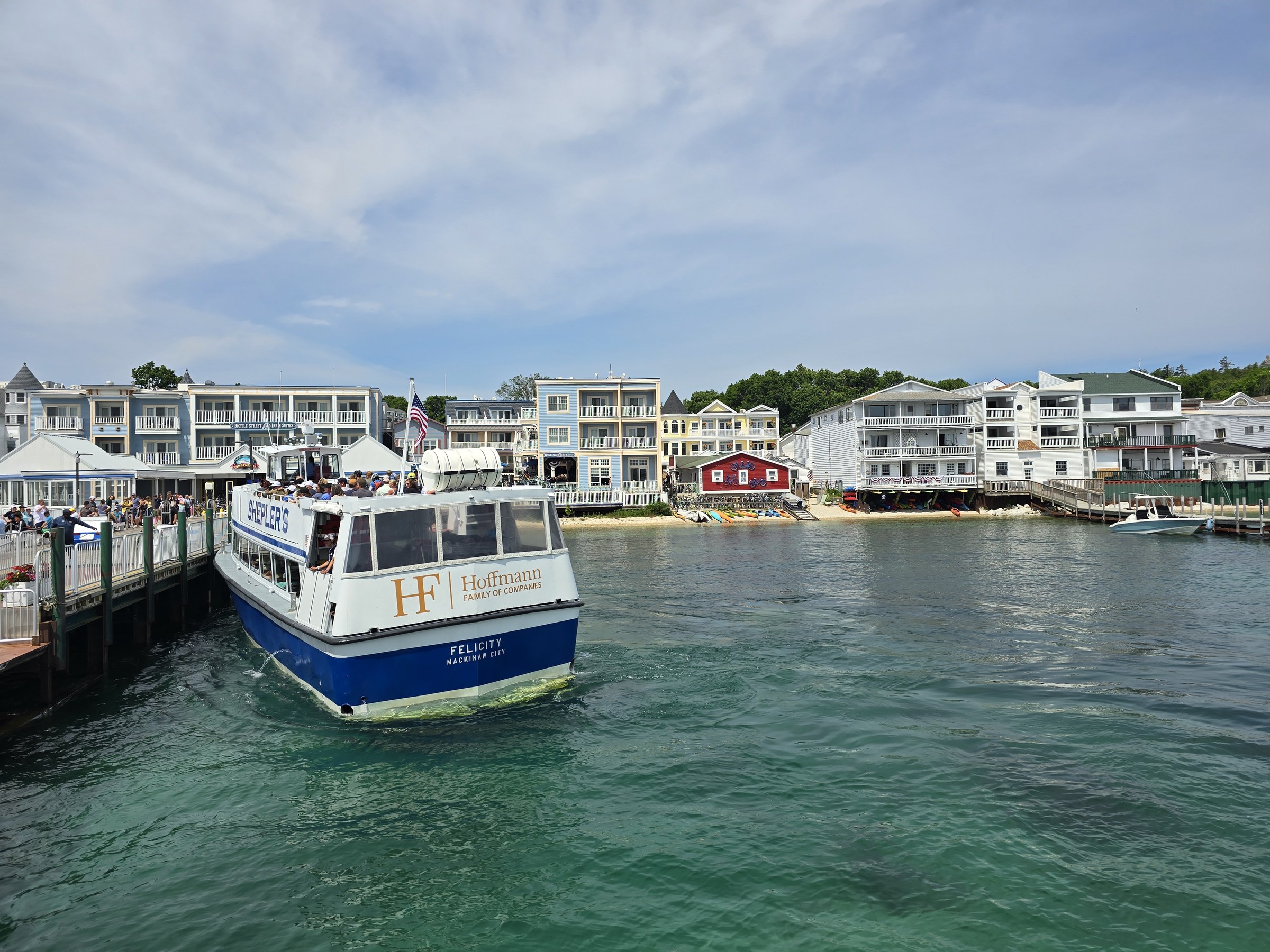 A ferry coming in to the dock