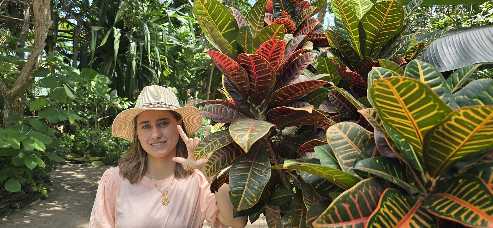 Lisa on the garden path