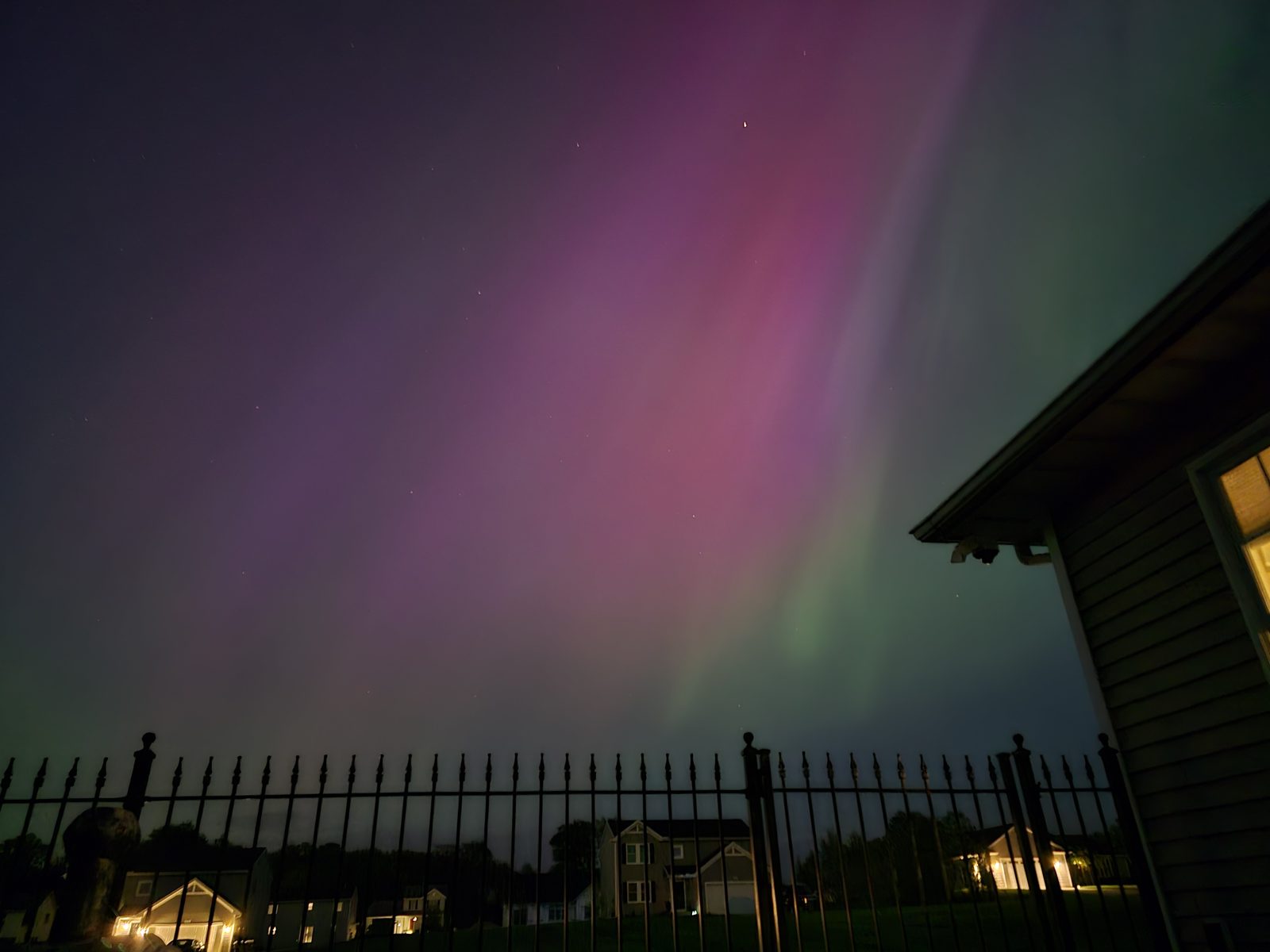 The aurora over the trees