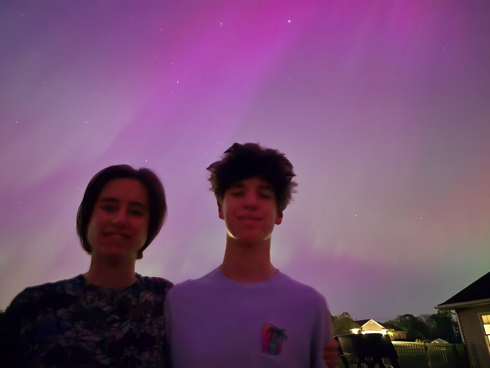 Lisa and Thomas watch the sky together
