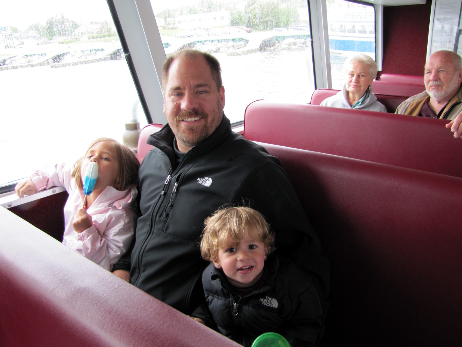 Lisa, Thomas and Michael on the ferry to Mackinac Island