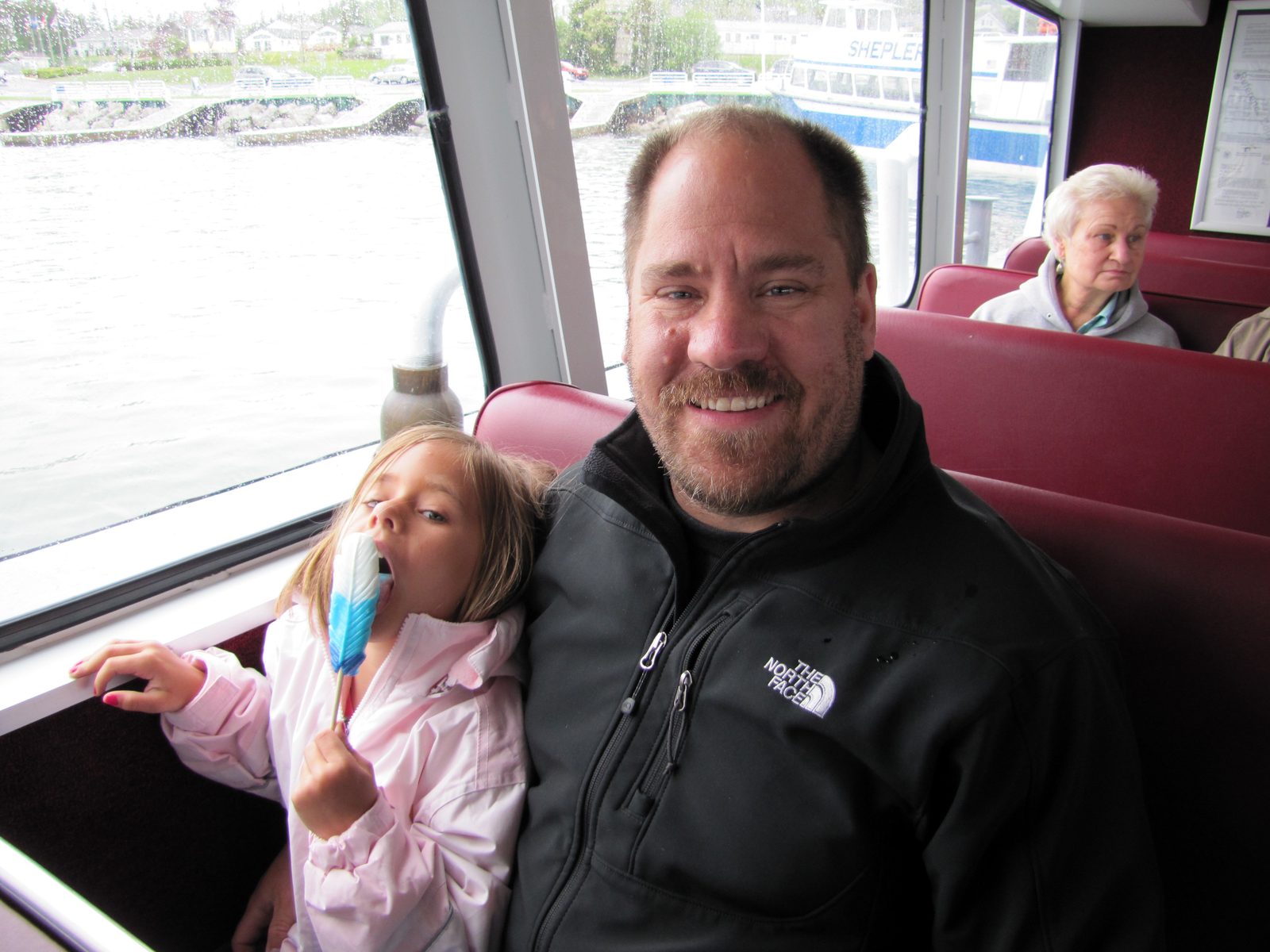 Lisa and Michael on the ferry to the island