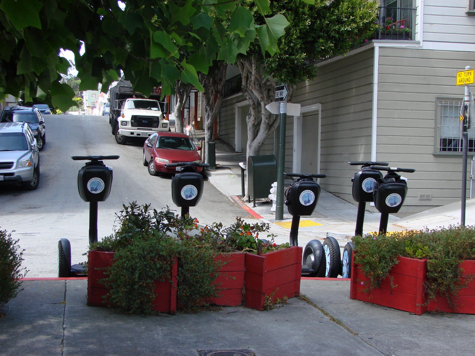 Segways lined up for the tour