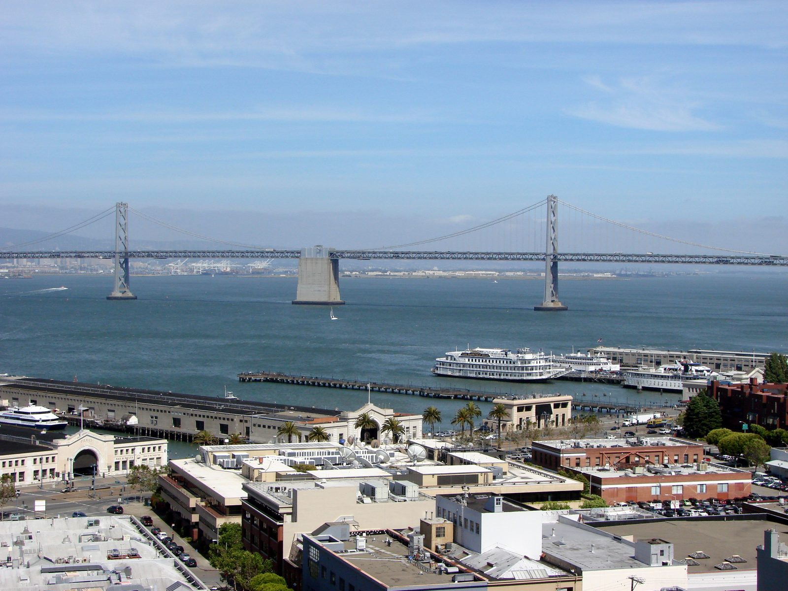 The Bay Bridge seen from Coit Tower