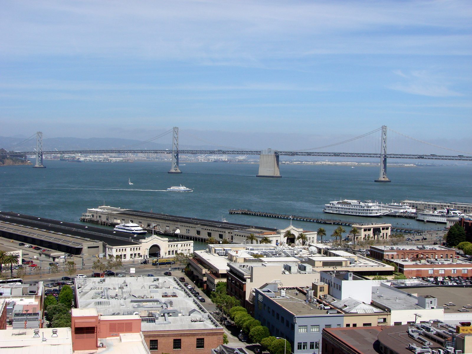 The Bay Bridge seen from Coit Tower