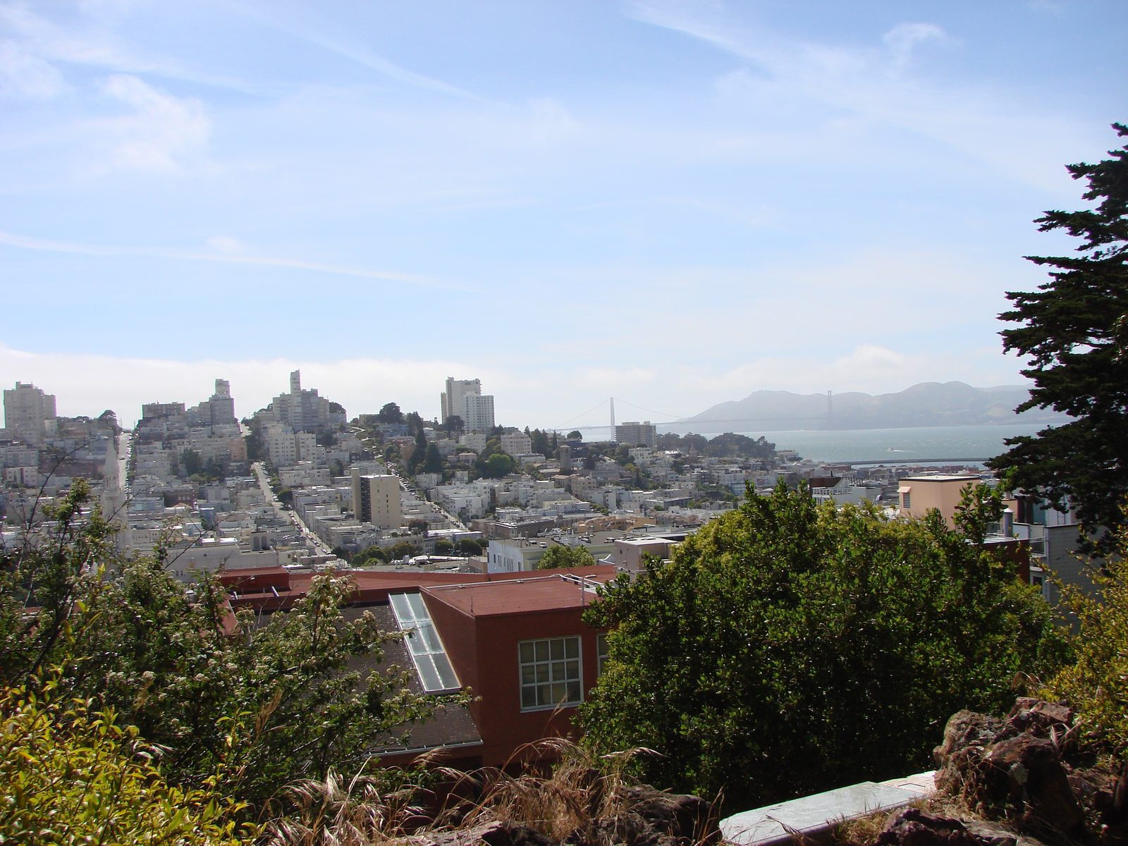 Rooftops of San Francisco looking toward the bay