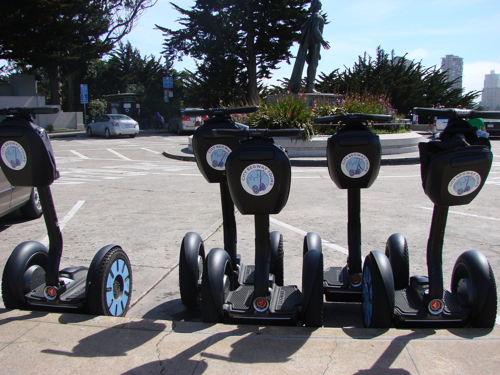 The Segways lined up for the day's city tour