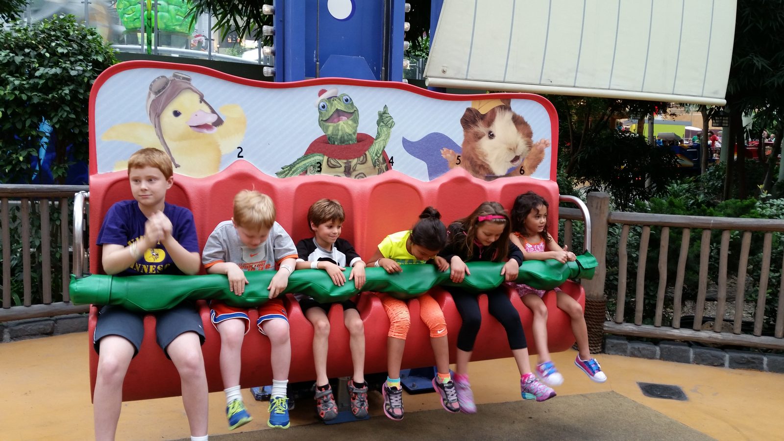 Thomas on the Rugrats character bench