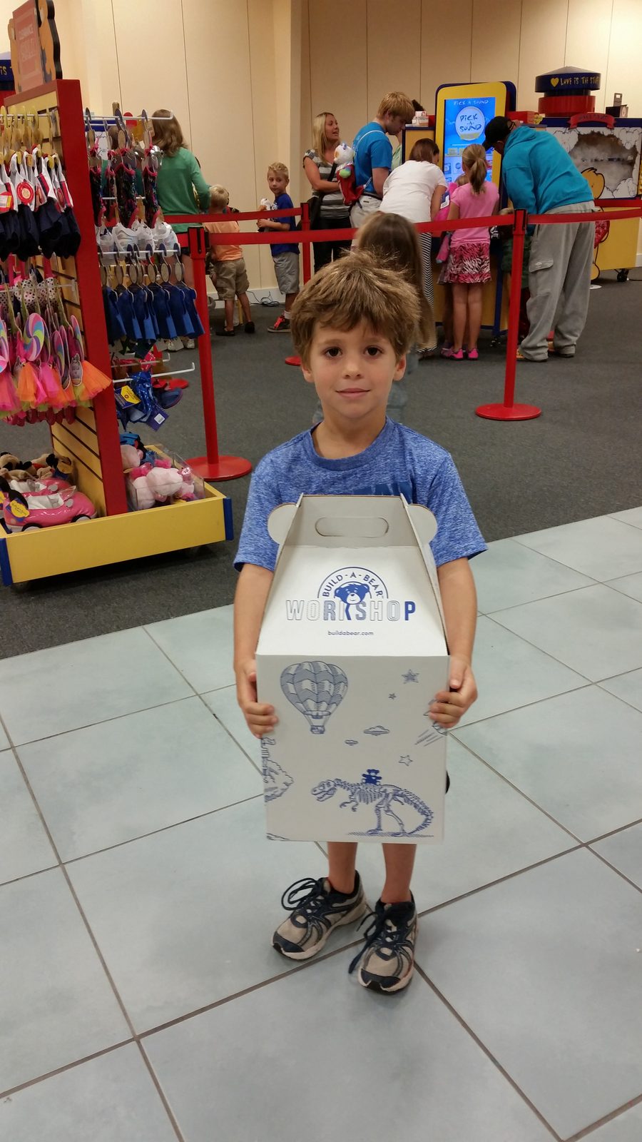Thomas with his finished Build-A-Bear