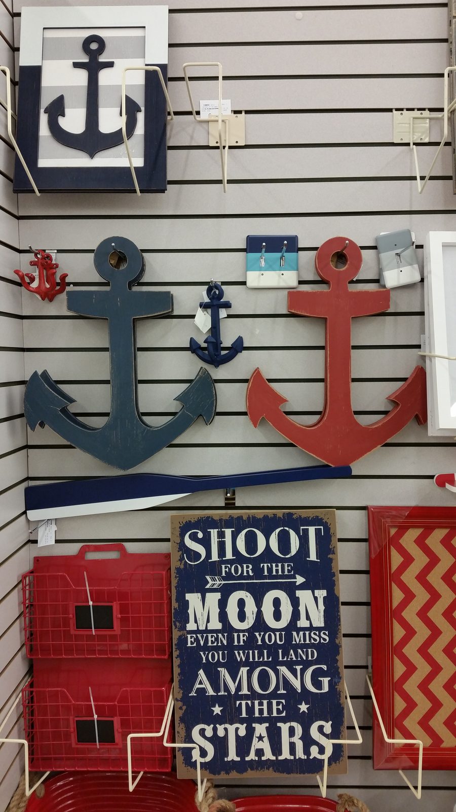 Anchors and nautical decor in a shop near Cedar Rapids