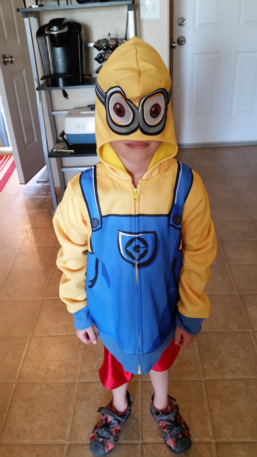 Thomas in his Minion costume