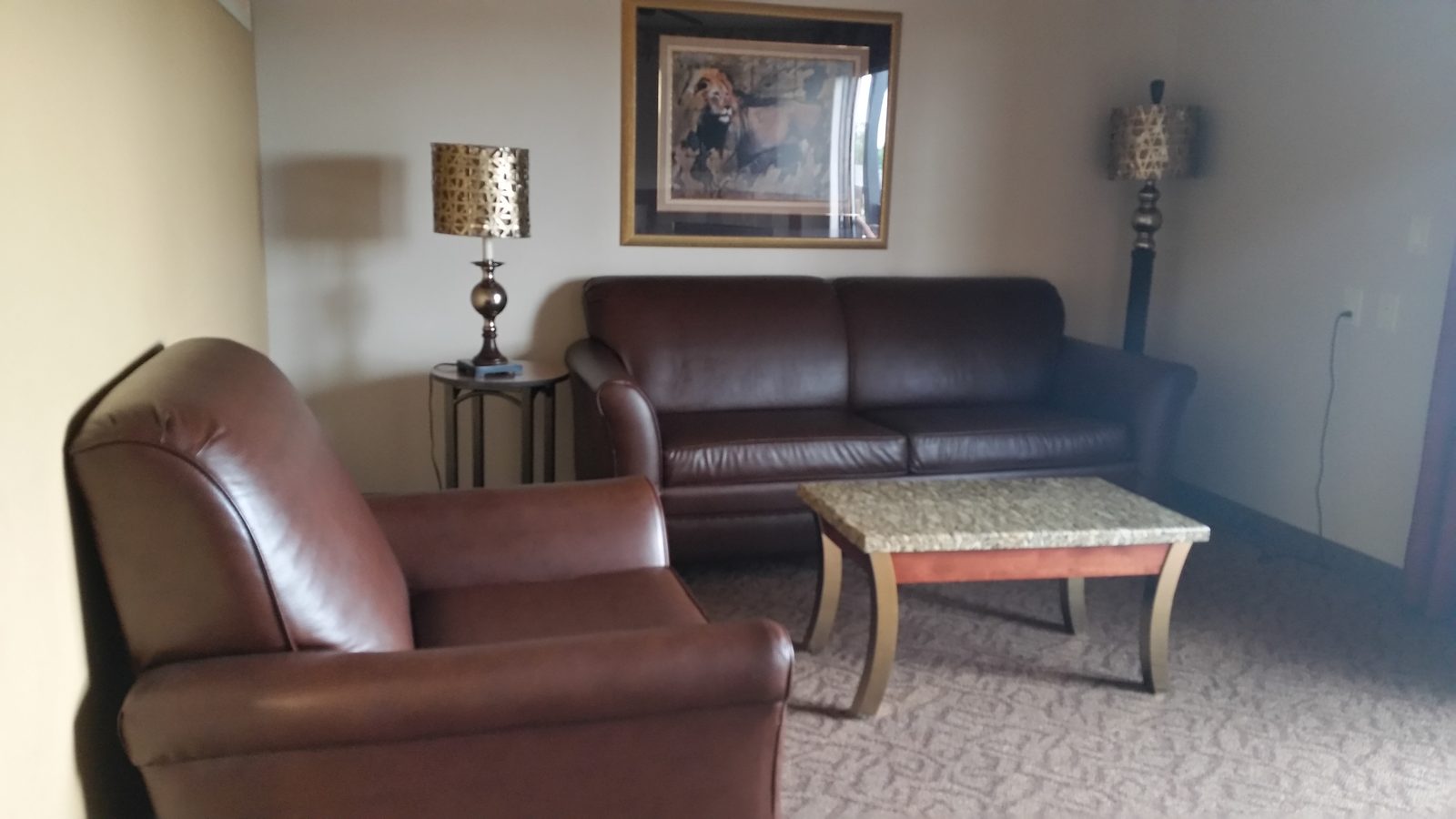 The living room of our suite at Kalahari