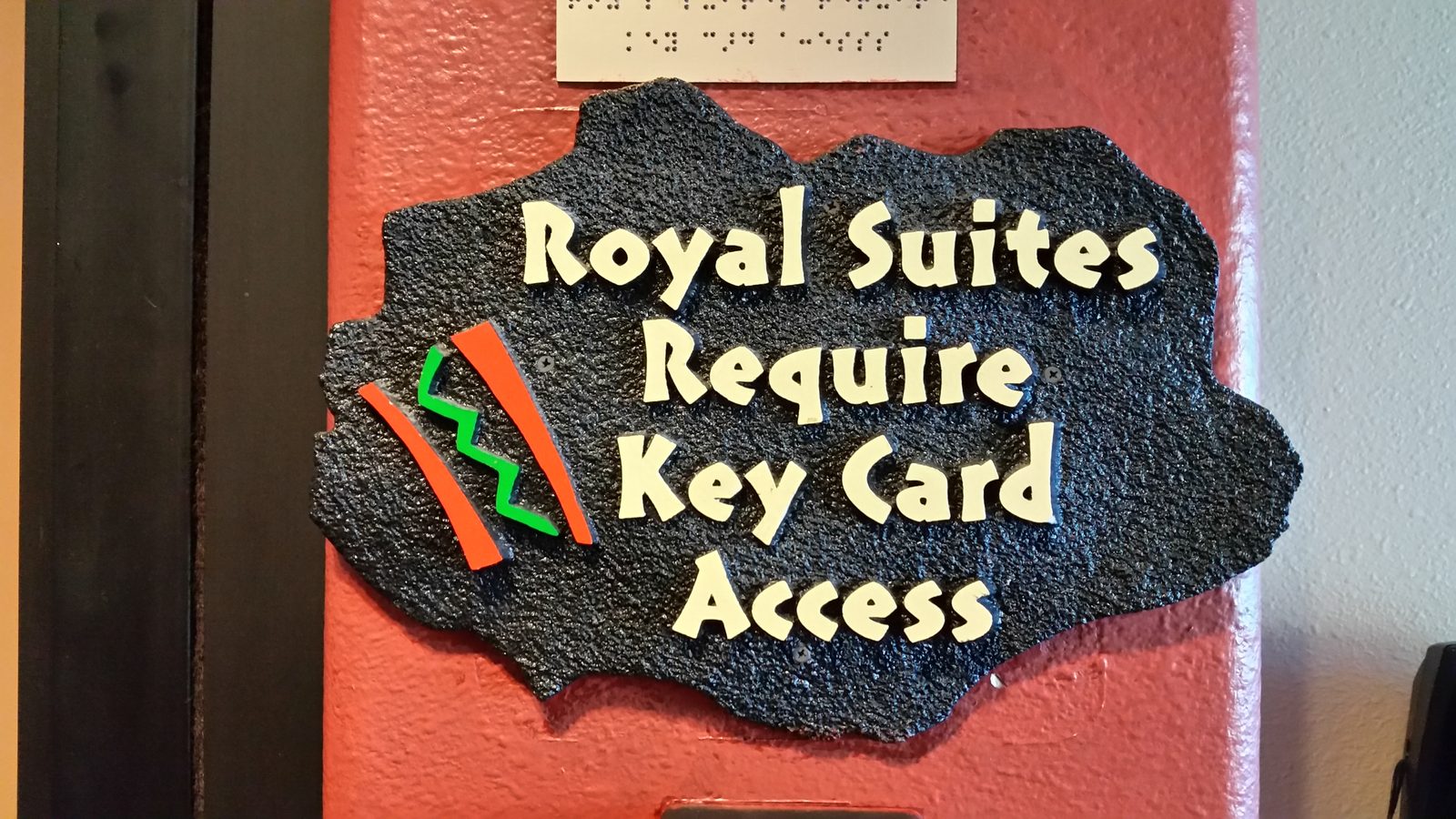Royal Suites require key card access