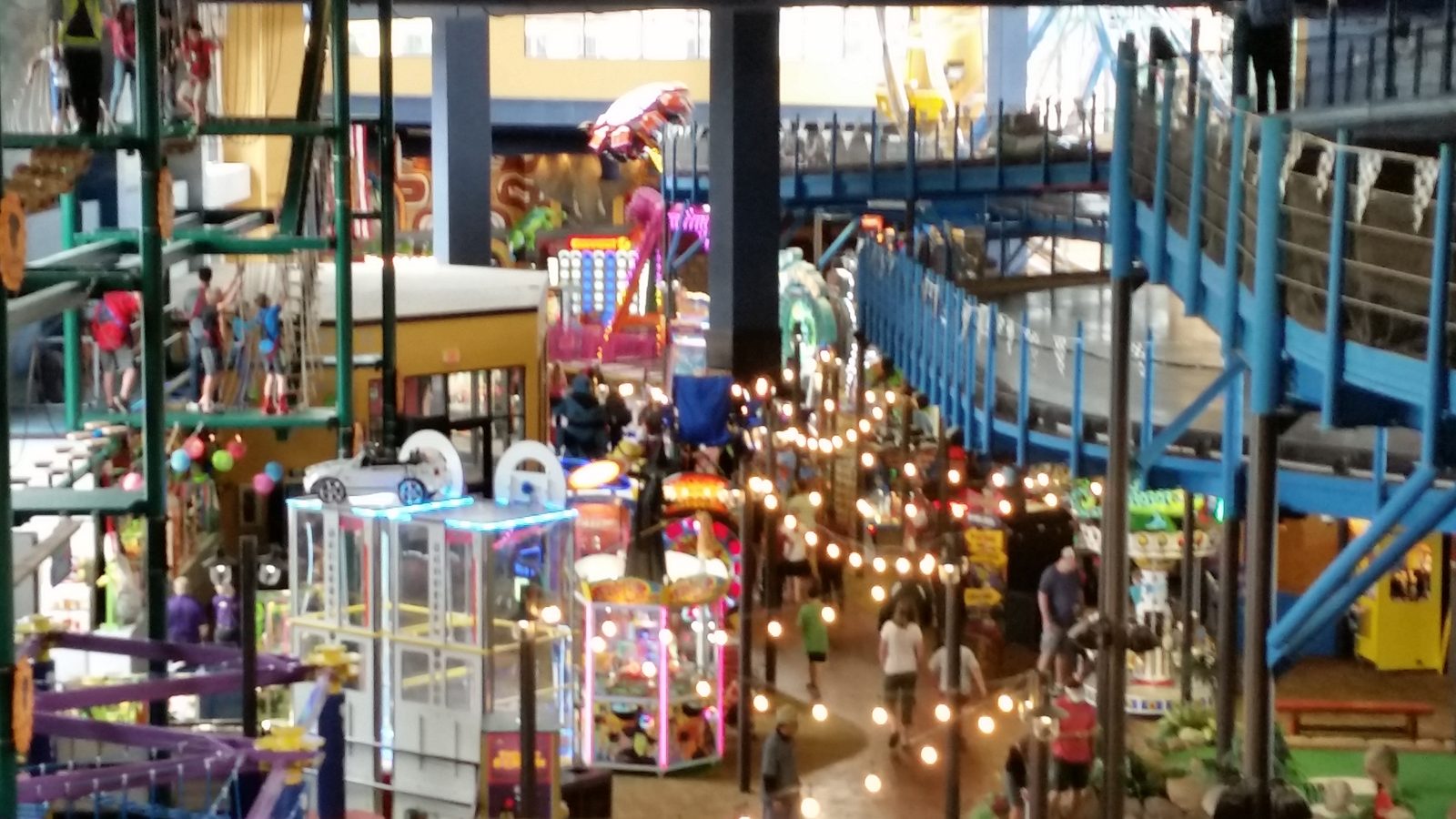 Looking down on the arcade at Kalahari