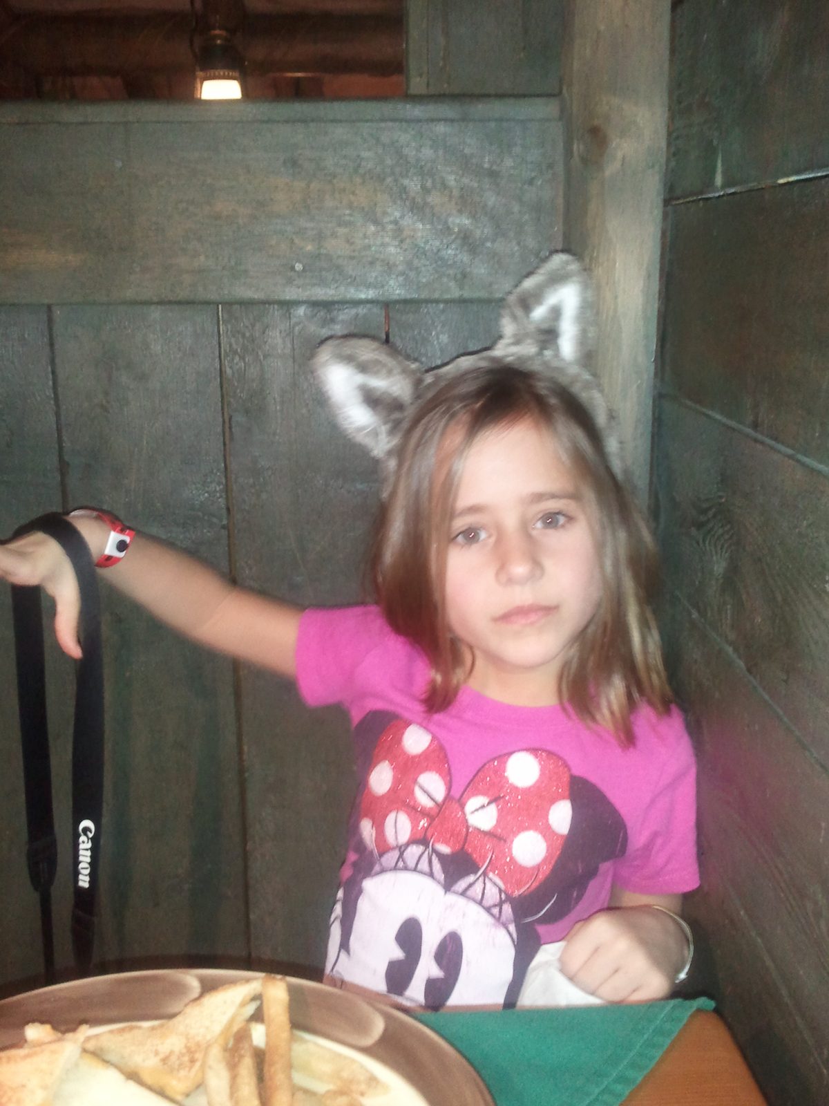 Lisa wearing her wolf ears for the evening