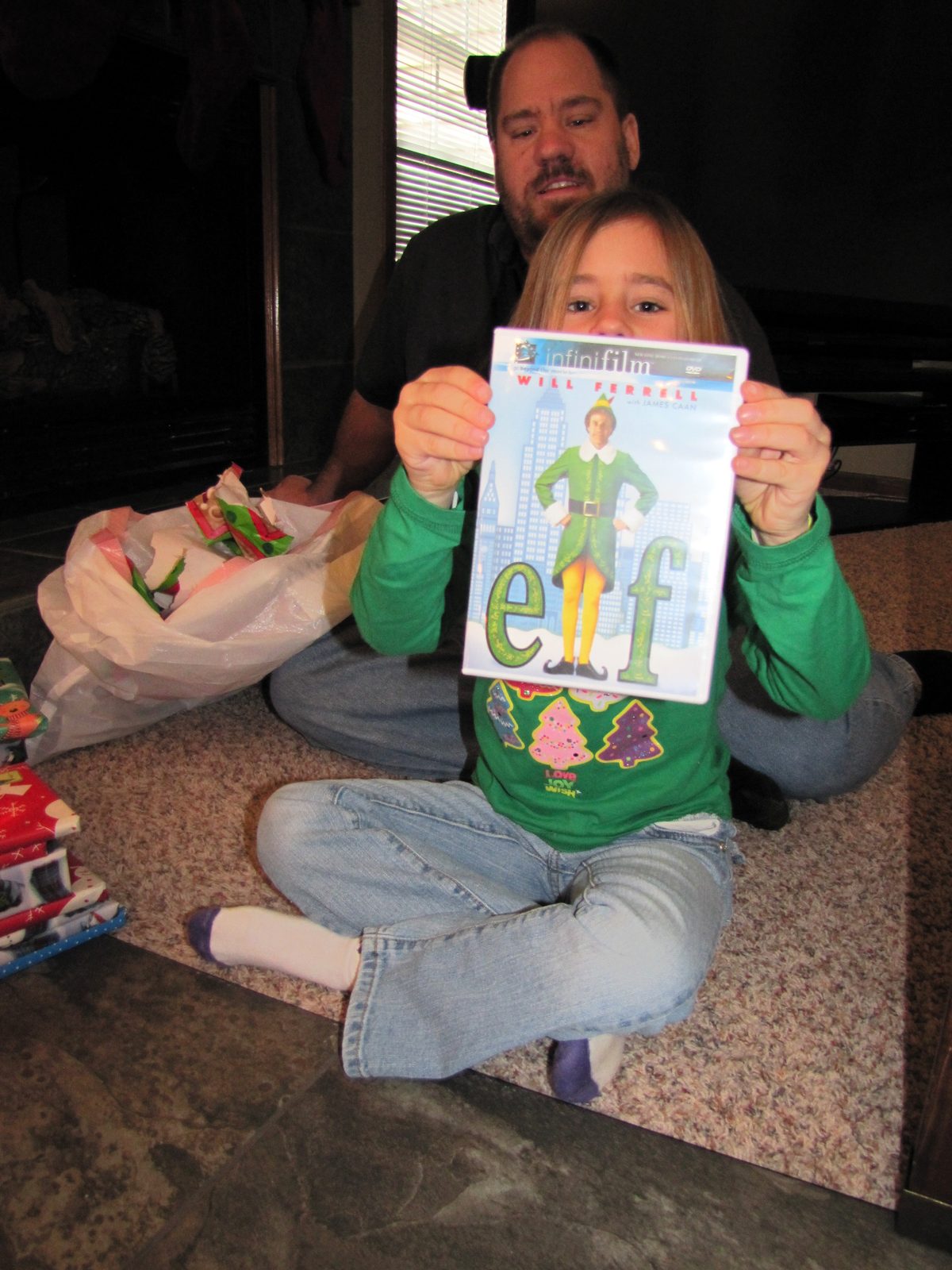 Lisa and I with our new copy of Elf