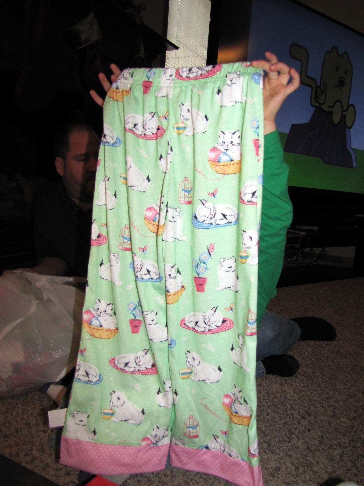 New cat-print pajama pants for Christmas