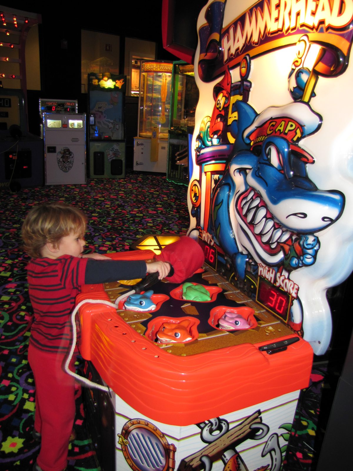 Thomas working the arcade games