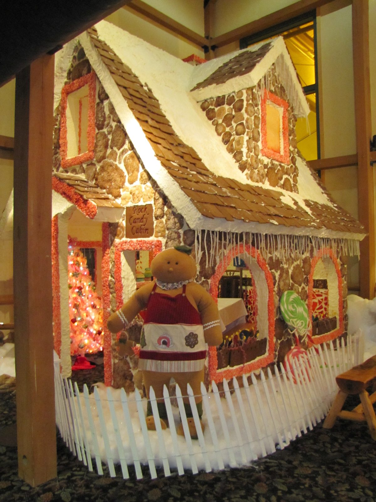 The gingerbread house in the lobby